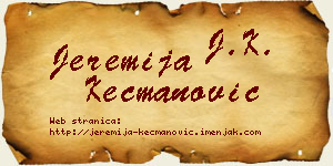 Jeremija Kecmanović vizit kartica
